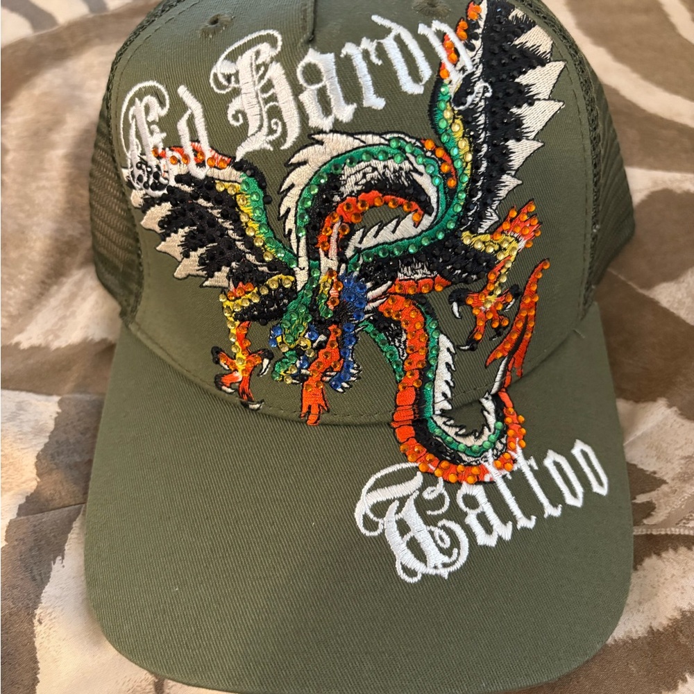 Ed Hardy Olive Mesh Cap